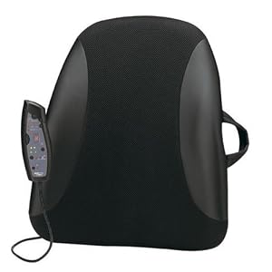 Obus Forme by Conair Ergonomic Orthopedic Ultimate Backrest with Heat and Massage, Black