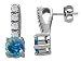 1.75 cttw 14K White Gold Plated 925 Sterling Silver Lab Created Blue Opal Earrings - Gold Plated Silver