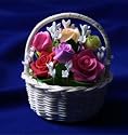 Thai Crafts Rose Soap Bouquet in Basket