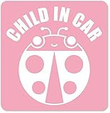 imoninn CHILD in car ステッカー　【マグネットタイプ】　No.04　テントウ虫さん　（ピンク色）