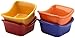 Rachael Ray Serveware Lil’ Saucy Squares Stoneware Dipping Cups Set, Assorted