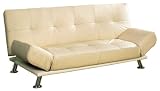 ORE International Leather Futon Sofa Bed Almond