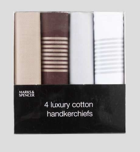 4 Luxury Pure Cotton Handkerchiefs