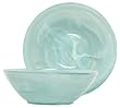 Colorful Recycled Art Glass White Fruit Bowl 10"D, 3.5"H