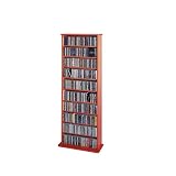 Cherry Solid Wood Veneer CD/DVD/VHS Rack- CDV-500CHY