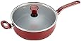 T-fal C91233 Excite Nonstick Thermo-Spot Dishwasher Safe Oven Safe PFOA Free Jumbo Cooker Cookware, 4.5-Quart, Red