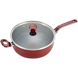 T-fal C91233 Excite Nonstick Thermo-Spot Dishwasher Safe Oven Safe PFOA Free Jumbo Cooker Cookware, 4.5-Quart, Red