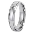 Domed Grooved High Polished Titanium Ring (5mm) - Sizes 5-13