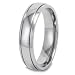 Domed Grooved High Polished Titanium Ring (5mm) - Sizes 5-13