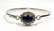 Silver Stone Bangle Bracelet, Size: 16mm