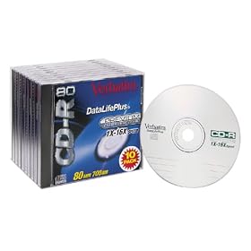 10-pack CDR Media 16x 700MB 80min Datalife Plus with Jewel Case