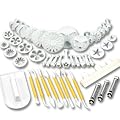 45 tlg AUSSTECHER Ausstechform Auswerfer Stempel + Modellierwerkzeug + Gl�tter + Randverzierung Fondant Marzipan Tortendeko