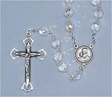 Crystal Clear Lourdes Beaded Rosary With 8MM Glass Beads 22 #3009