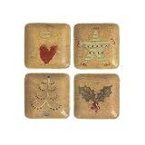 Pfaltzgraff Holiday Spice Tapas Plates,  Set of 4