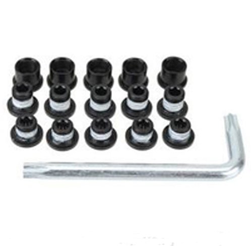 FSA Alloy Triple Chainring Bolt Kit (15 Piece, Black) On Sale