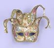 Mardi Gras Madness Floral and Sparkles Jester Mask