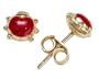 14k Yellow Gold Italian Enamel Lady Bug Earrings