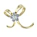 Jewelry : Gold Plated Ribbon With Turquoise Flower Pin Brooch
