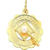 14K Gold Graduation Day with Cap and Cultured Pearl Charm
