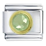 August Peridot Birthstone Italian Charms Bracelet Link