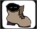Mouse Pad with eyes, laces, boot, pet, hiding Image