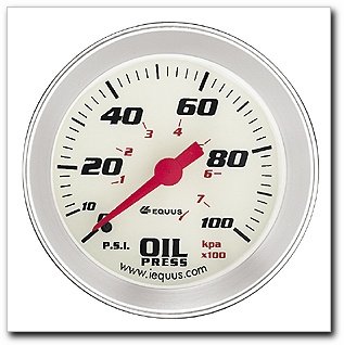 Equus 8244 Oil Pressure Gauge - Black