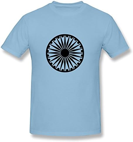 Men's Personalized Custom SkyBlue T-shirts Particular Ashoka Chakra XXL