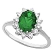 14K White Gold Chrome Tourmaline and Diamond Ring