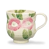 マグカップ　丸紋ピンク椿　九谷和窯 【九谷焼】