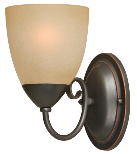 Hardware House 543793 Berkshire 5-Inch by 8-1/4-Inch Bath/Wall Lighting Fixture Oil-Rubbed Bronze