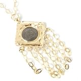 14K Gold 19 Black Rhodium Emperor Ancient Coin Necklace