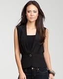 bebe Single Button Silk Vest