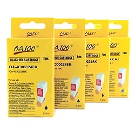 Canon Compatible BCI-24 (BCI24) Ink Cartridges Multi 4-Pack: 3 Black / 1 Color
