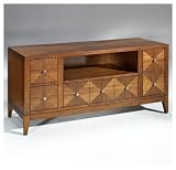Diamond Walnut Finish Plasma TV Entertainment Console