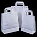 from Paper Carrier Bags 25x White Paper Carrier Bags with Flat Handles - 18cm x 23cm x 9cm