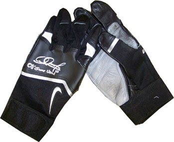 Adam Jones Autographed/Hand Signed Baltimore Orioles 2008 Game Used Black Batting Gloves