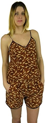 Giada Forte Womens Giandini Brown Crane Print Silk Sleeveless Romper 0