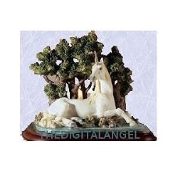 mythical Unicorn statue home garden w candle sculpture