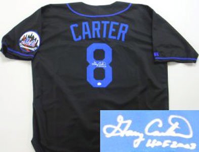 Gary Carter Signed New York Mets Black Russell Athletic Jersey - HOF 2003
