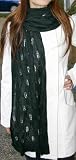 Black Wide Faux Wool Knit Vegan Scarf