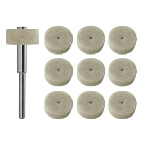 Buy 10pc 1 2 Felt Wool Polishing Wheels with Mandrel - Fits Dremel by Industrial Tools now!