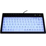 Black Illuminated Mini USB Multimedia UK keyboard