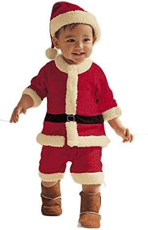 Baby Boys Holiday Santa Claus All-in-one Costume Romper Outfit + Hat, 2-pc