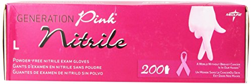 Medline Generation Pink Nitrile Exam Gloves, Pink, Large, 200 Count