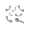 A0001/ Piercing Augenbrauenpiercing Banane 1,2 x 8 mm mit Kugeln 2 mm Chirurgenstahl