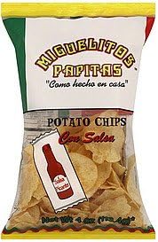 Miguelitos 6 Pack Caddy 2oz Bags Tapatio Potato Chips