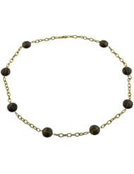 12 Carat Smoky Quartz 14 Karat Yellow Gold 17.75 inch Cable Necklace