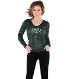 Touch by Alyssa Milano New York Jets Women's Burnout Thermal Long Sleeve T-Shirt XX Large