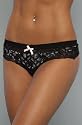 Betsey Johnson The Wide Side Thong in Raven Black,Intimates for Women