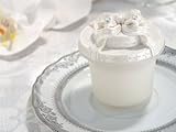 Baby Keepsake: Glass Candle w Gift Box Top Pearl White (Set of 6)